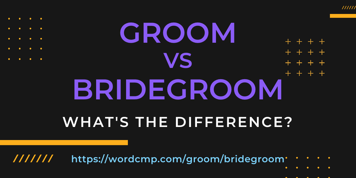 Difference between groom and bridegroom
