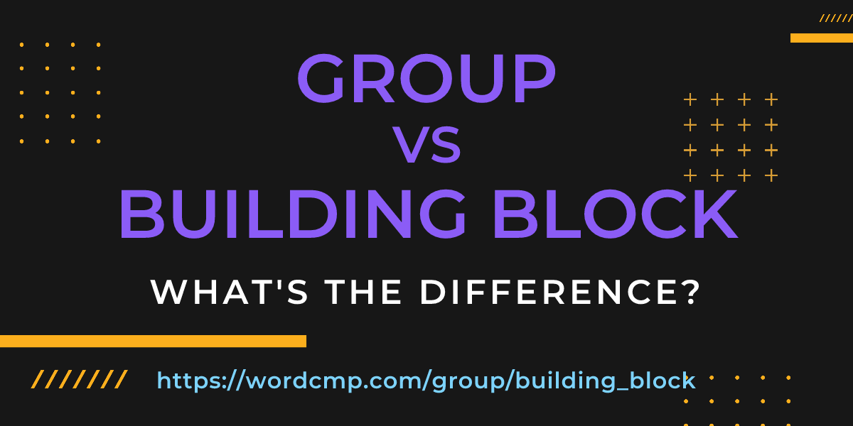 Difference between group and building block