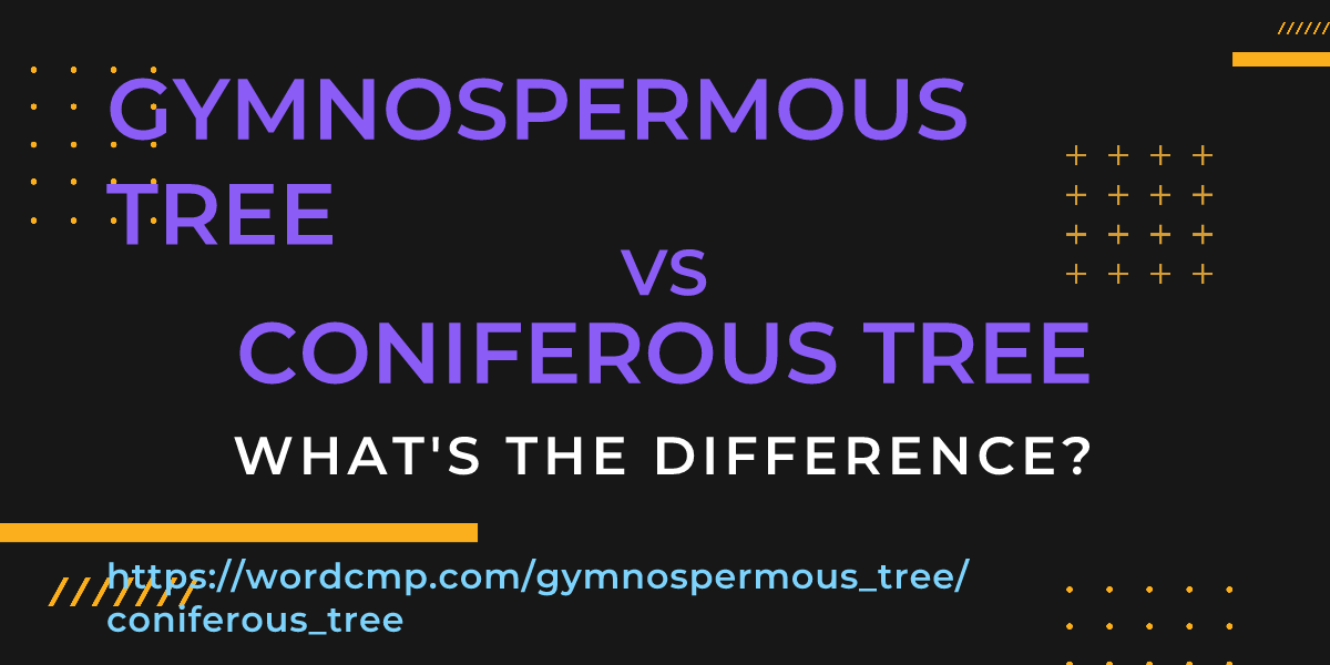 Difference between gymnospermous tree and coniferous tree