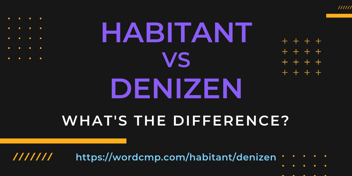 Difference between habitant and denizen