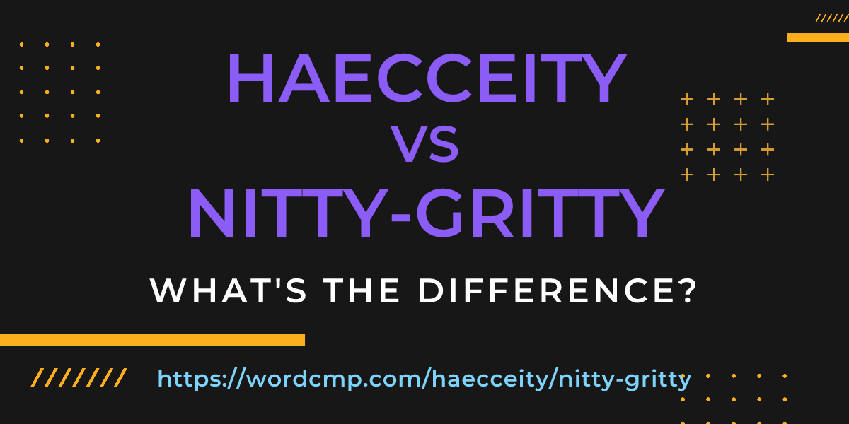 Difference between haecceity and nitty-gritty