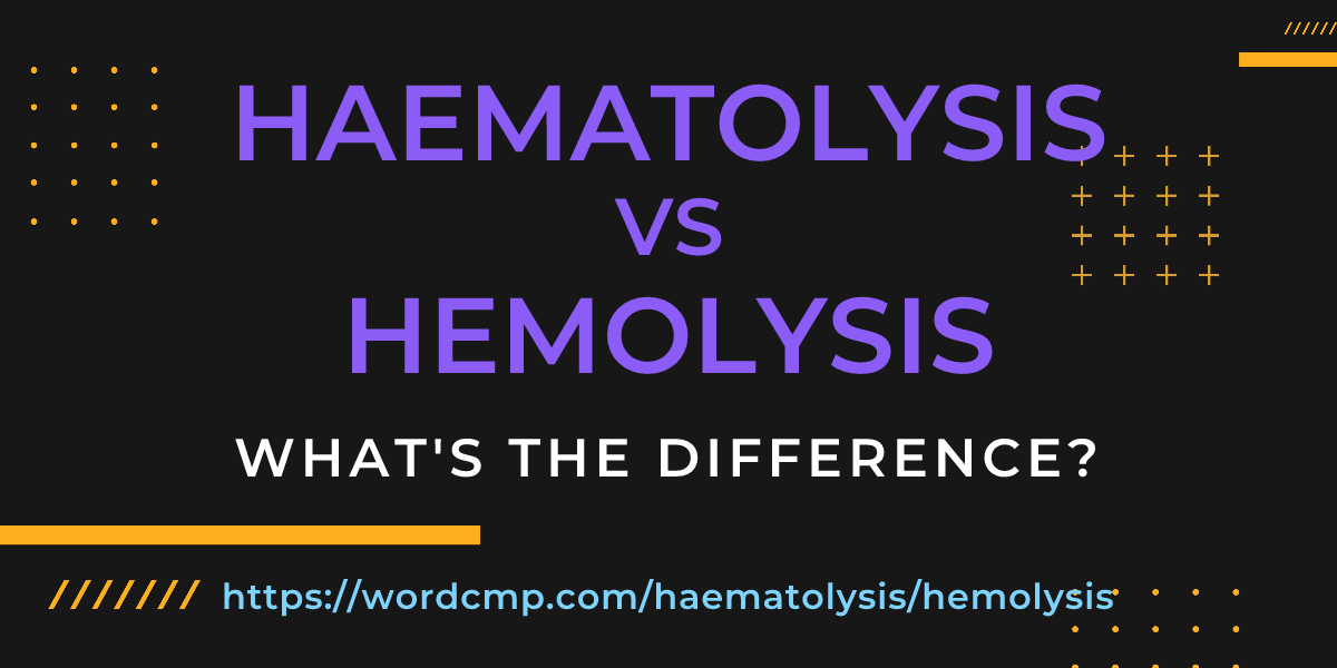 Difference between haematolysis and hemolysis