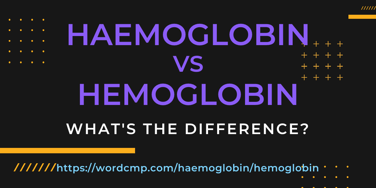 Difference between haemoglobin and hemoglobin
