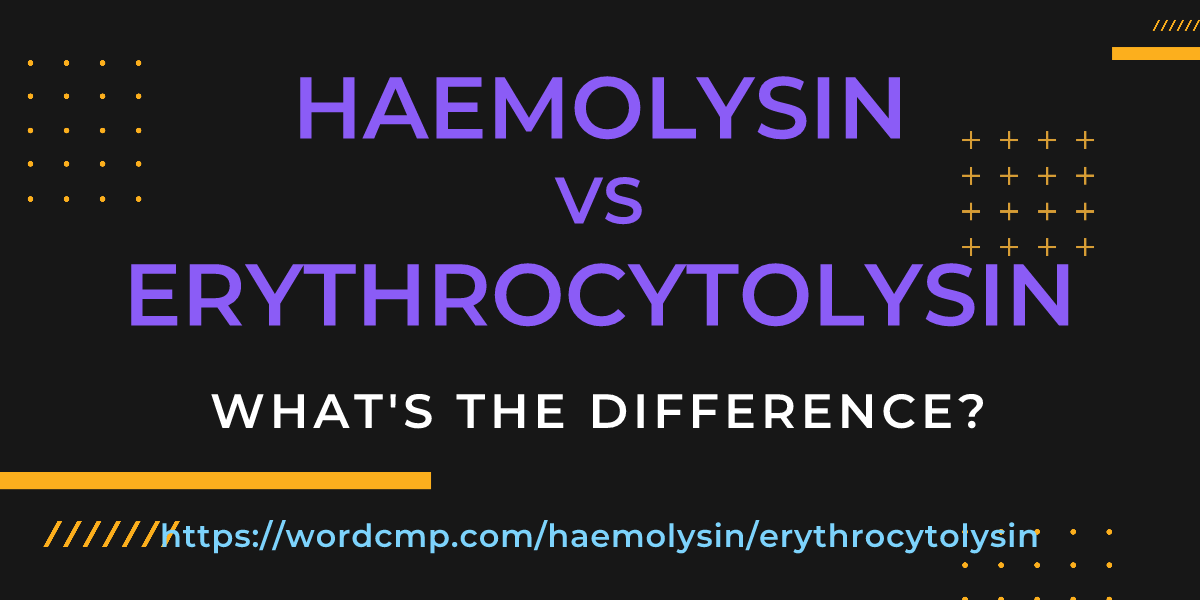 Difference between haemolysin and erythrocytolysin