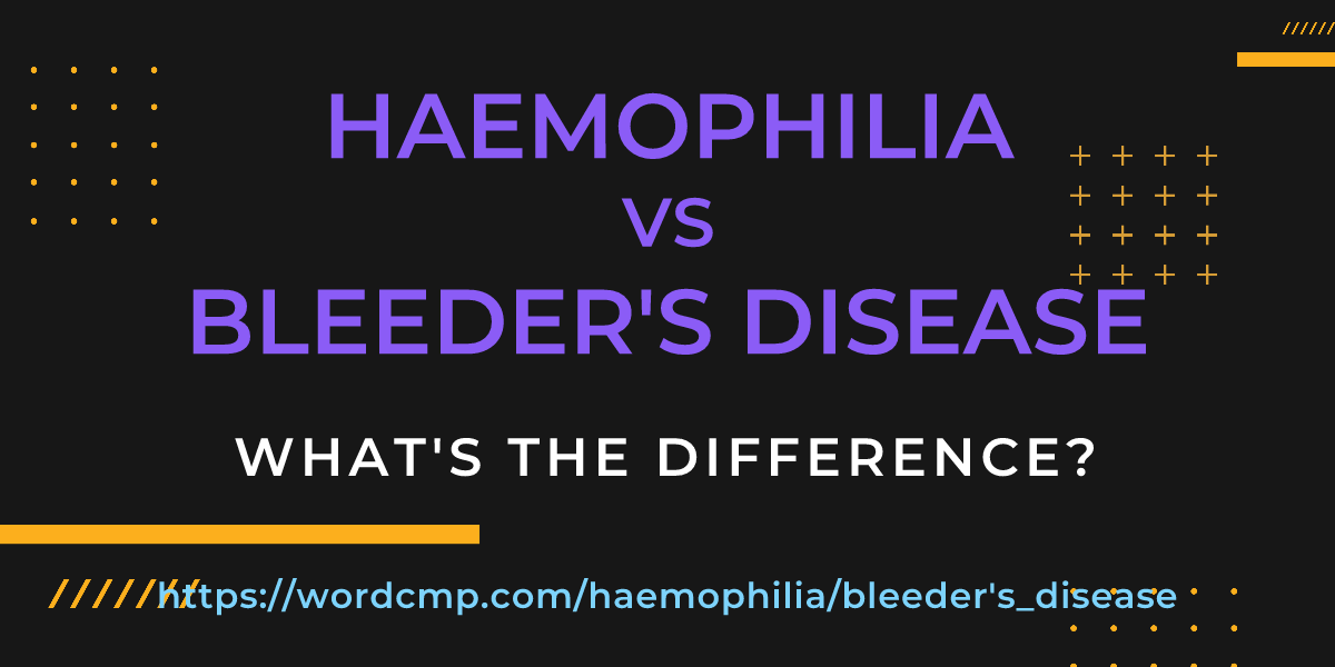 Difference between haemophilia and bleeder's disease