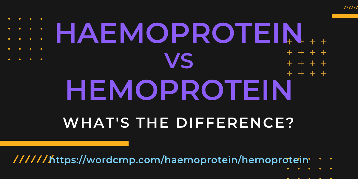 Difference between haemoprotein and hemoprotein
