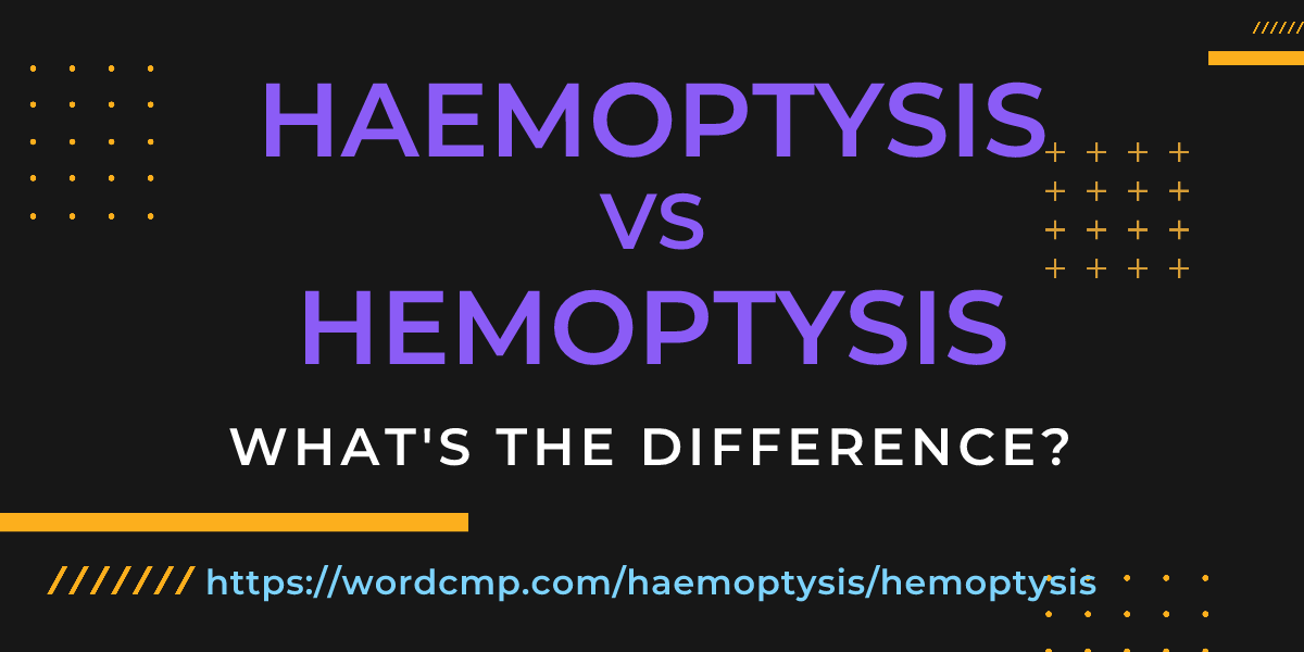 Difference between haemoptysis and hemoptysis