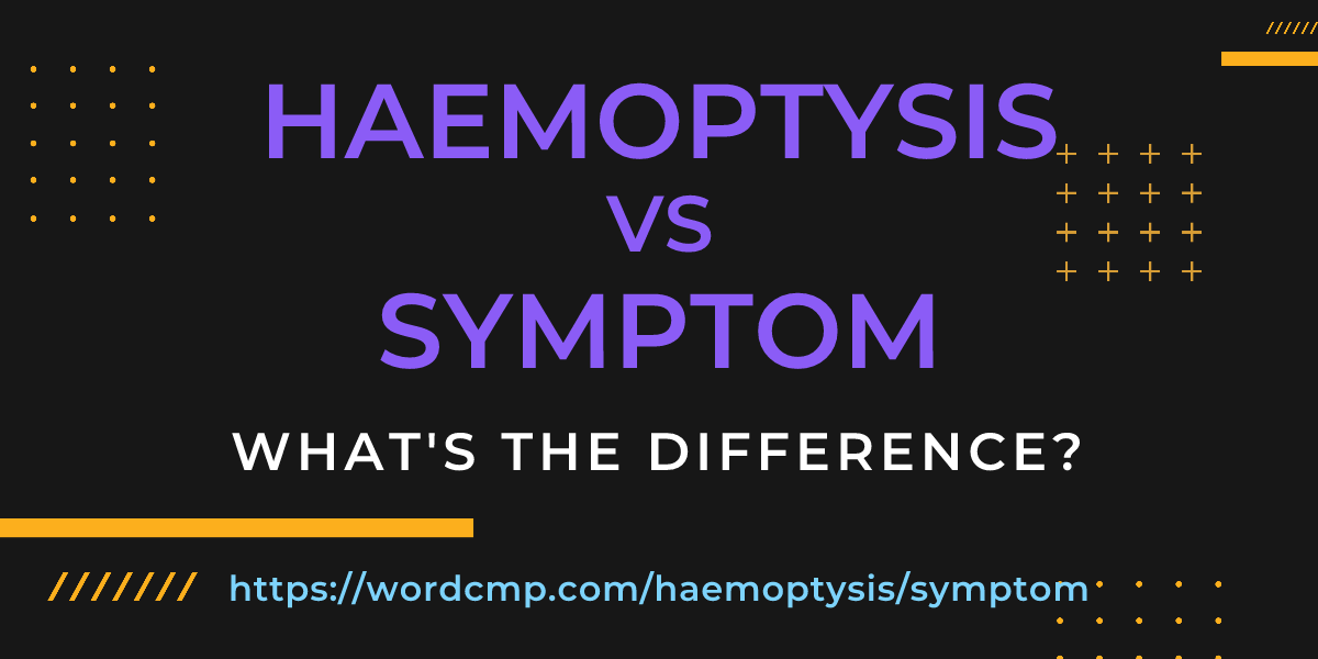 Difference between haemoptysis and symptom