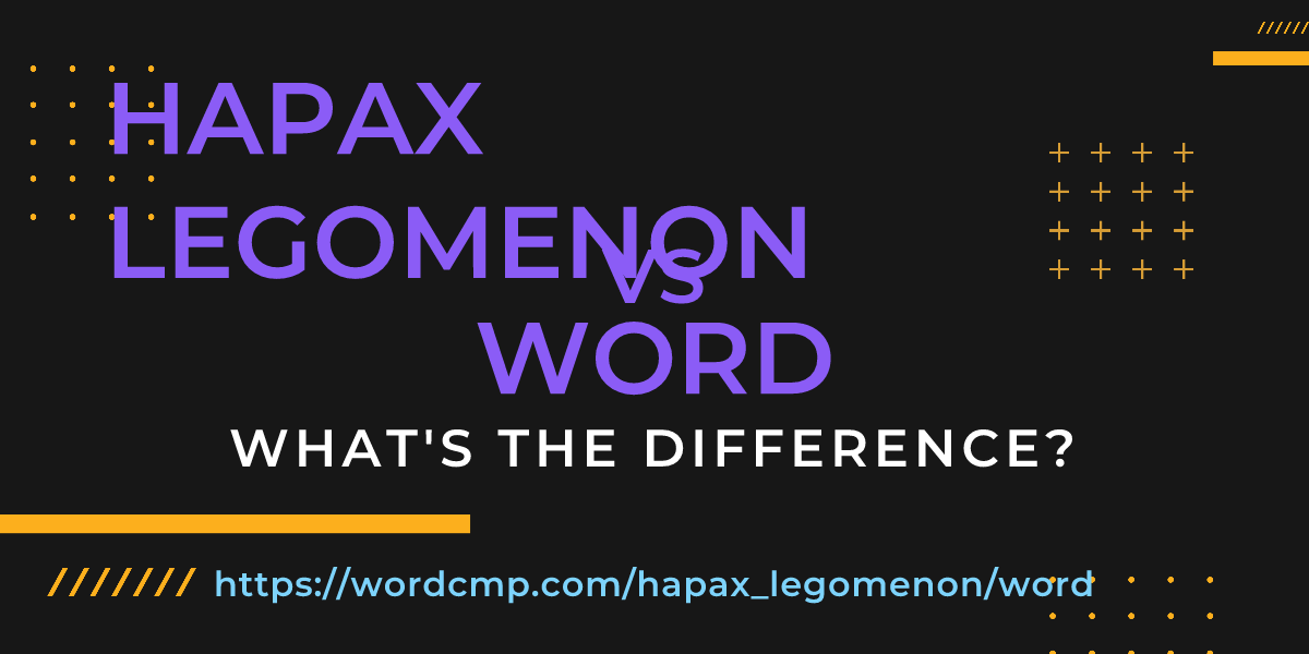 Difference between hapax legomenon and word