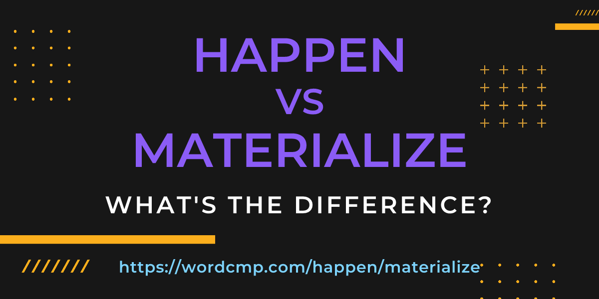 Difference between happen and materialize