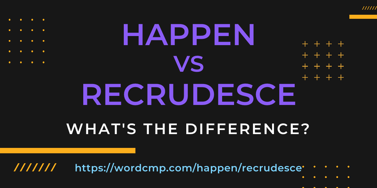 Difference between happen and recrudesce