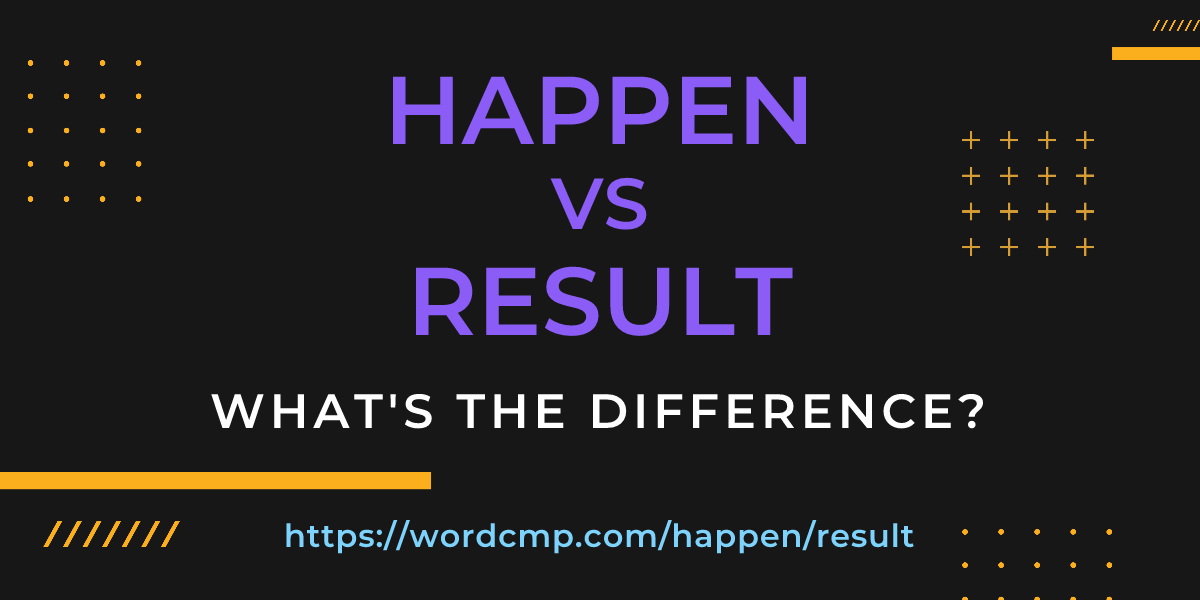 Difference between happen and result