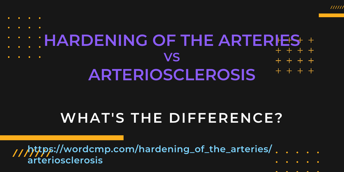 Difference between hardening of the arteries and arteriosclerosis