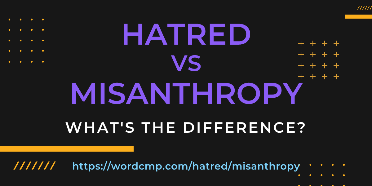 Difference between hatred and misanthropy