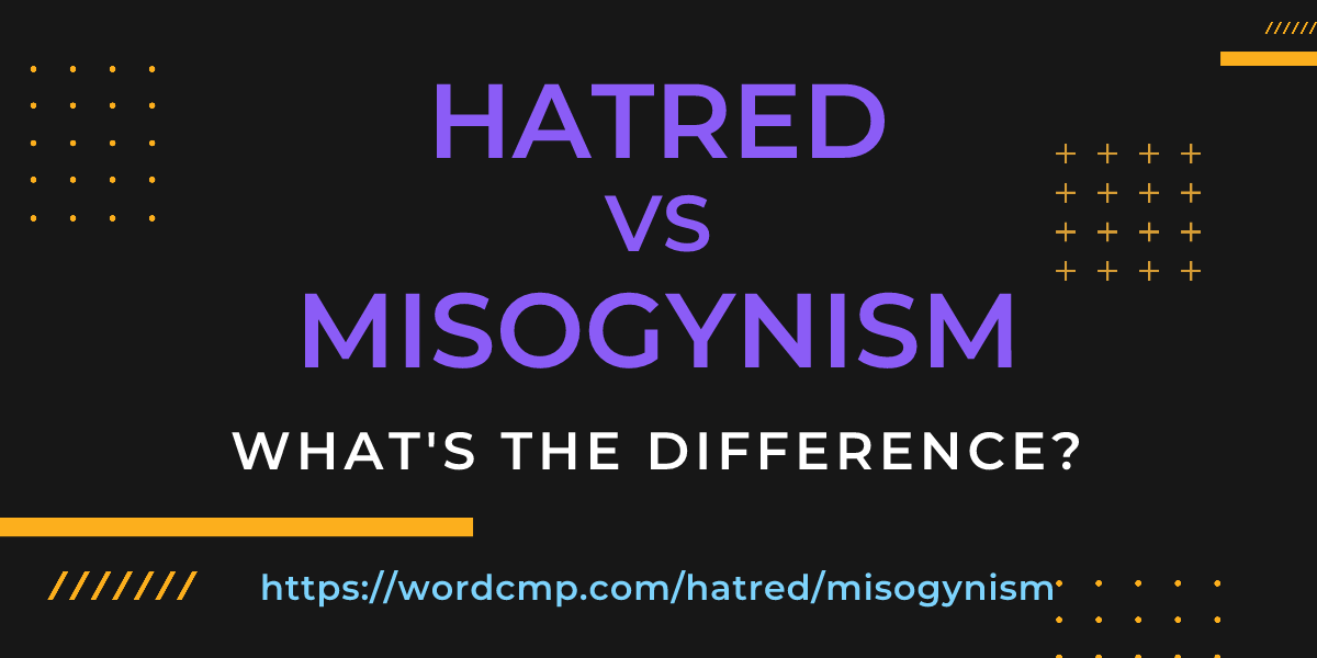 Difference between hatred and misogynism