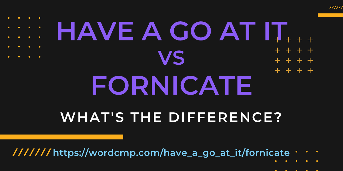 Difference between have a go at it and fornicate