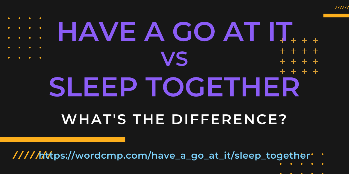 Difference between have a go at it and sleep together