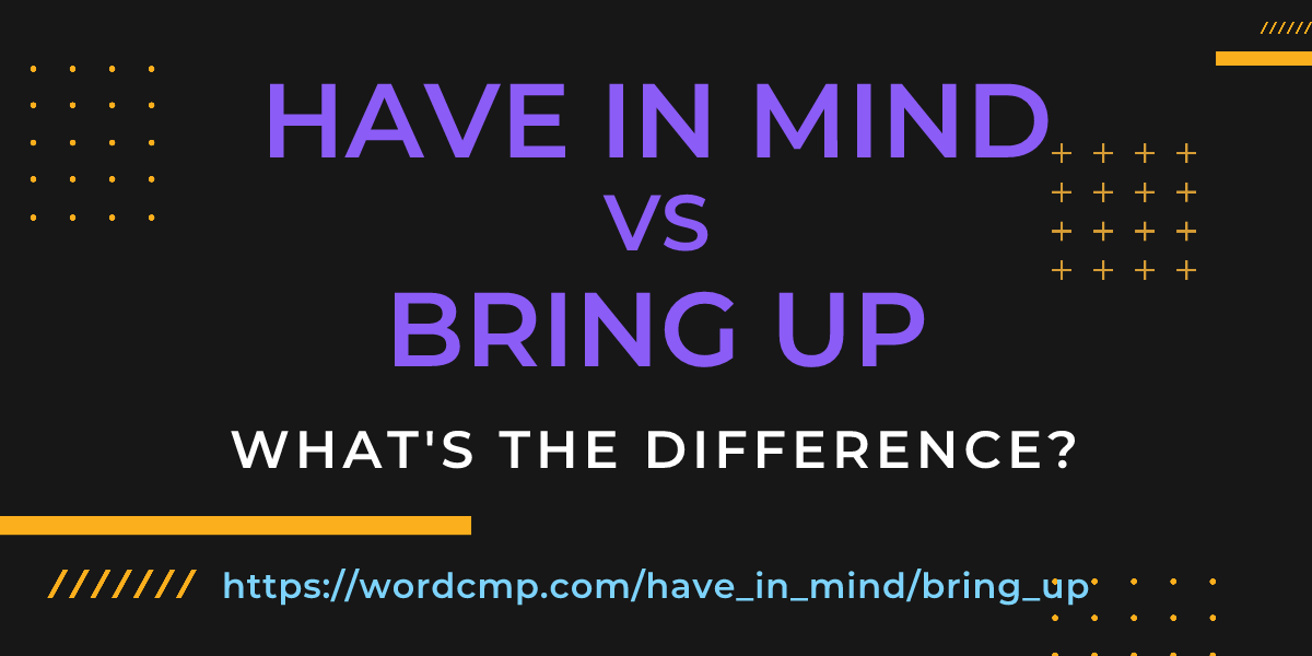 Difference between have in mind and bring up