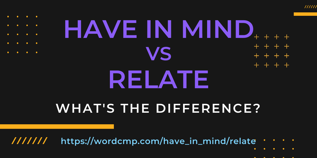 Difference between have in mind and relate