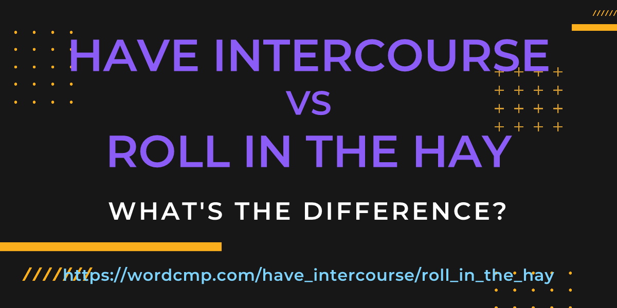 Difference between have intercourse and roll in the hay