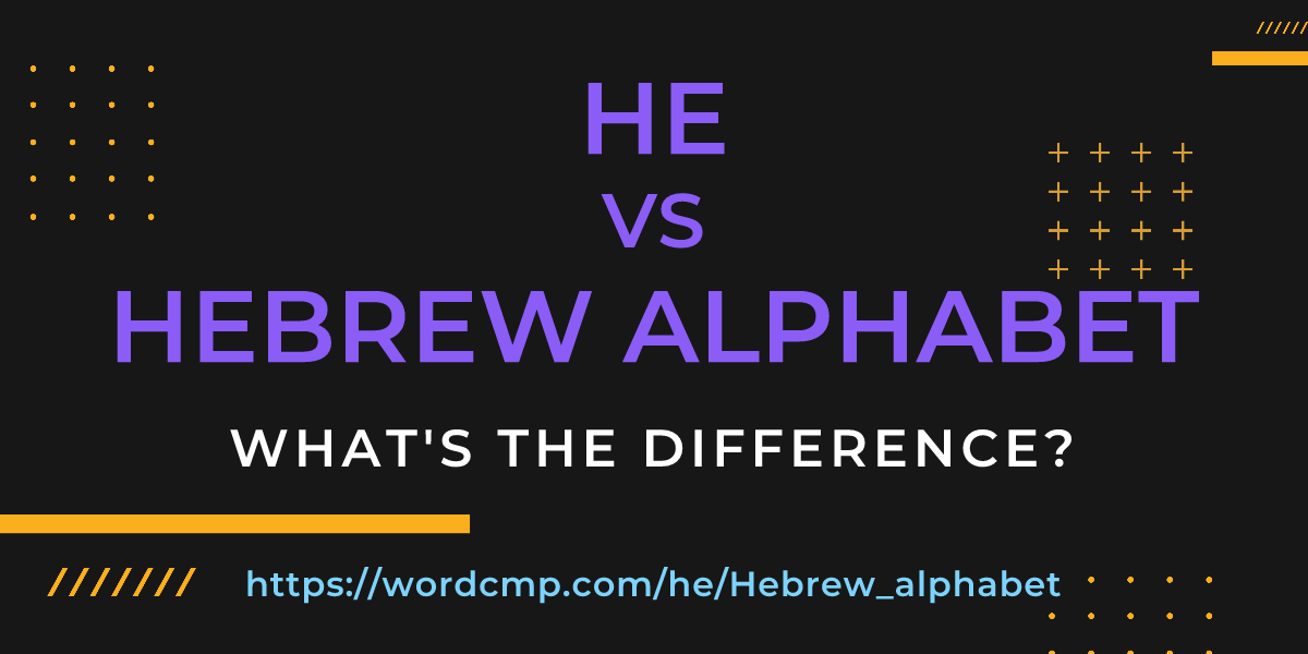 Difference between he and Hebrew alphabet