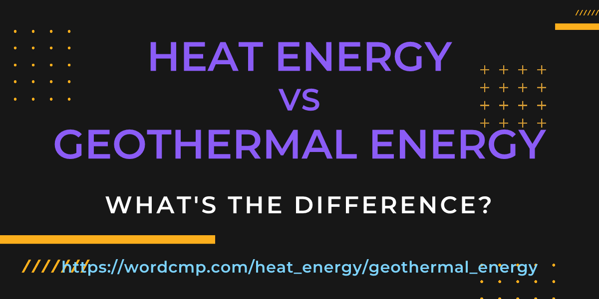 Difference between heat energy and geothermal energy