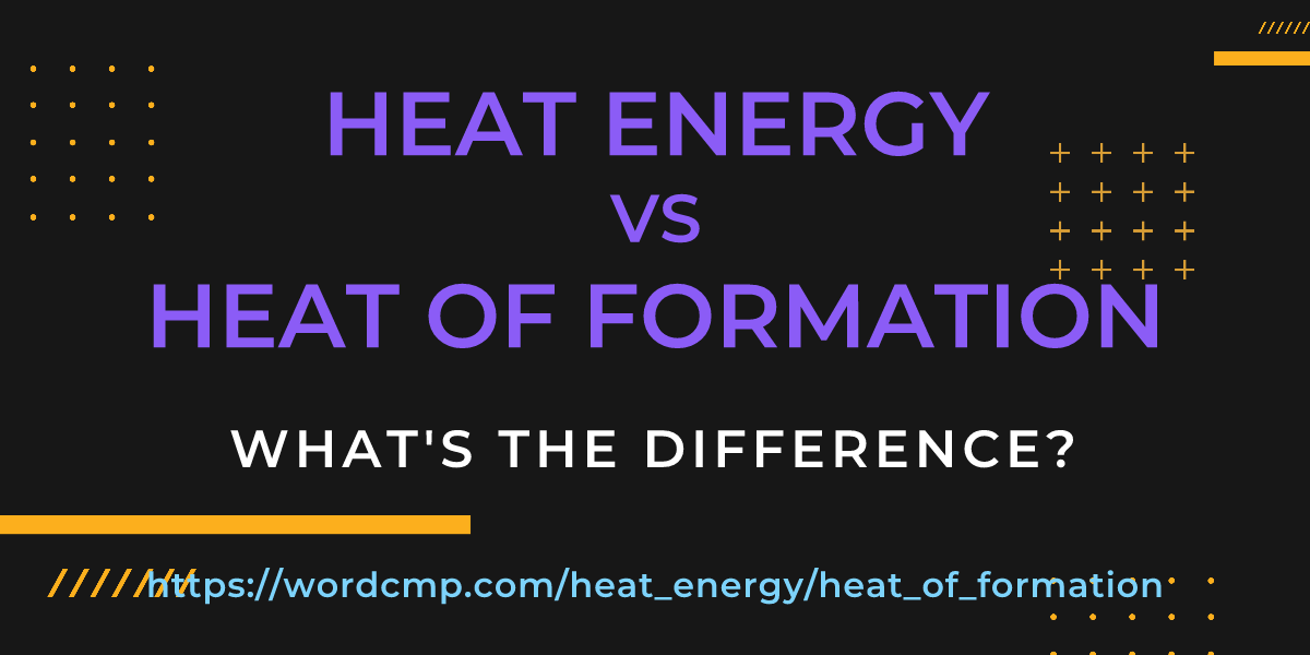 Difference between heat energy and heat of formation