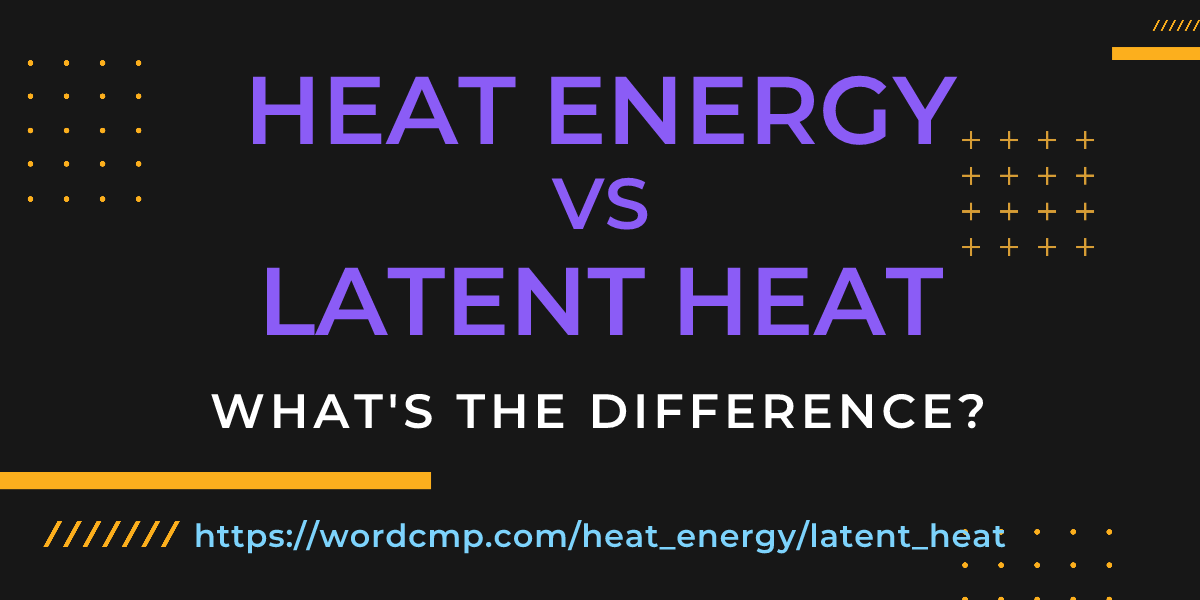 Difference between heat energy and latent heat