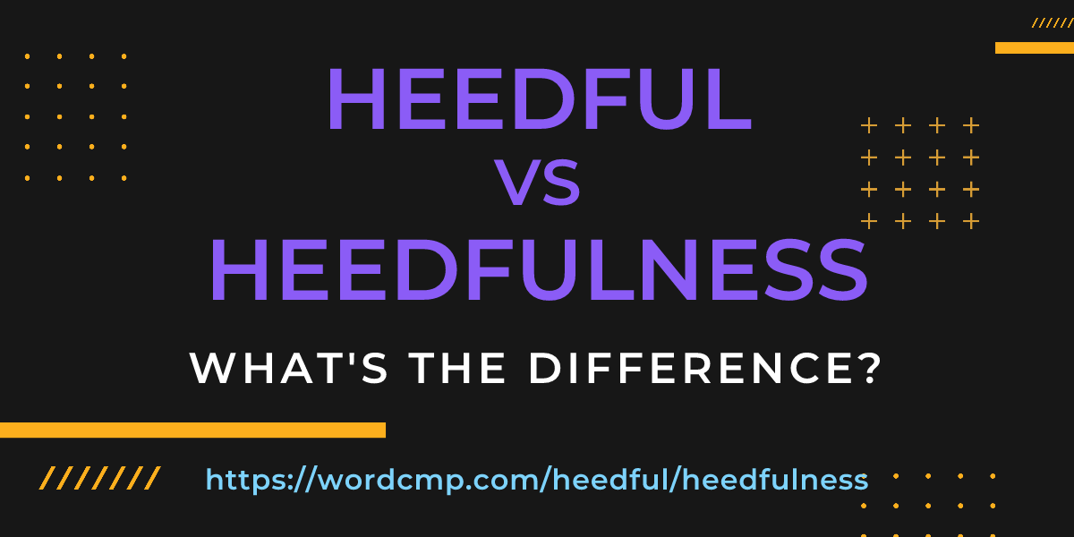 Difference between heedful and heedfulness