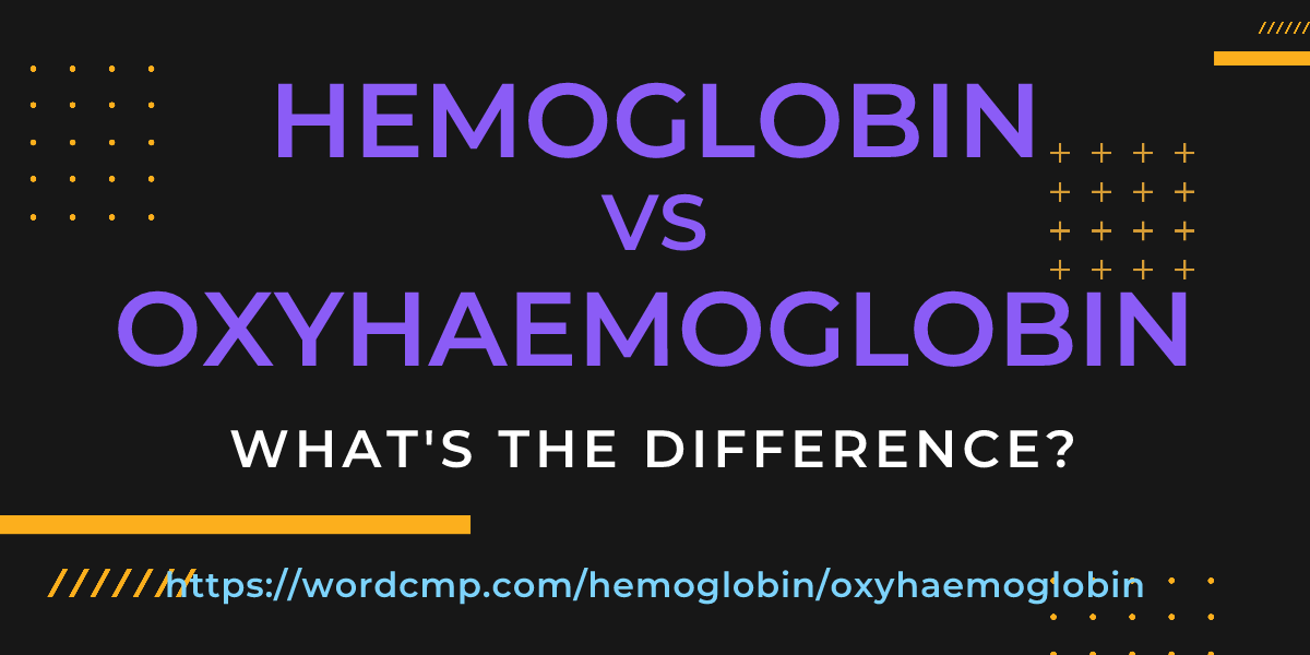 Difference between hemoglobin and oxyhaemoglobin