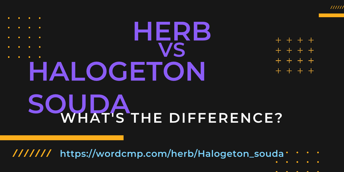 Difference between herb and Halogeton souda