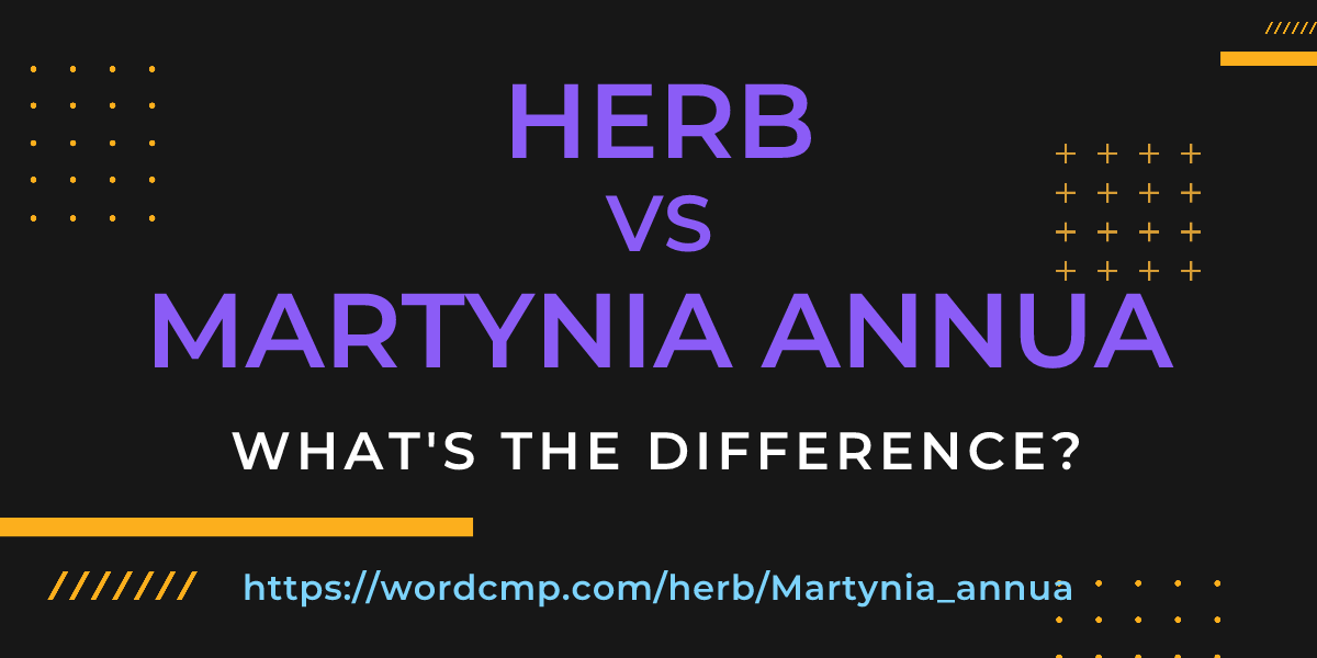 Difference between herb and Martynia annua