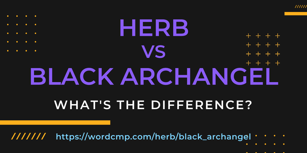 Difference between herb and black archangel