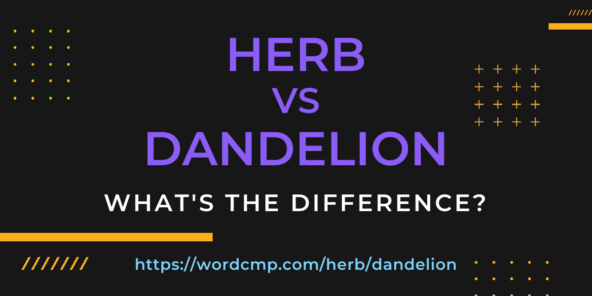 Difference between herb and dandelion
