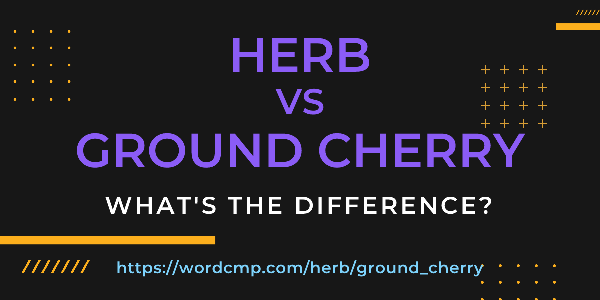 Difference between herb and ground cherry