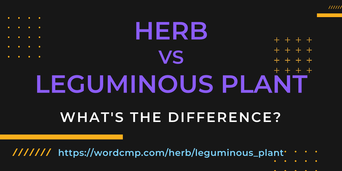 Difference between herb and leguminous plant