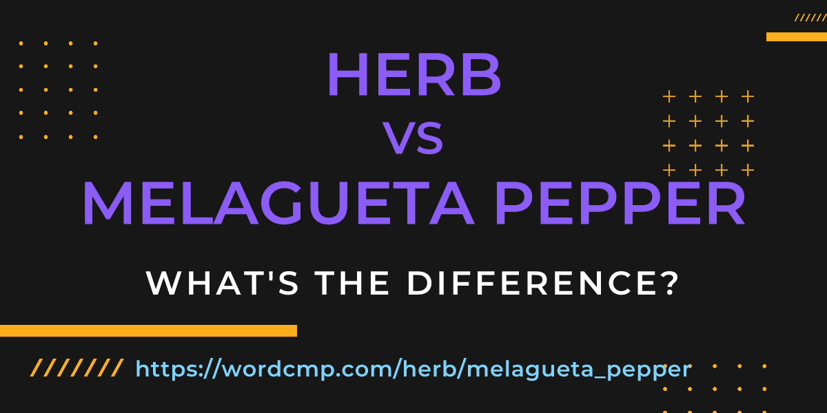 Difference between herb and melagueta pepper
