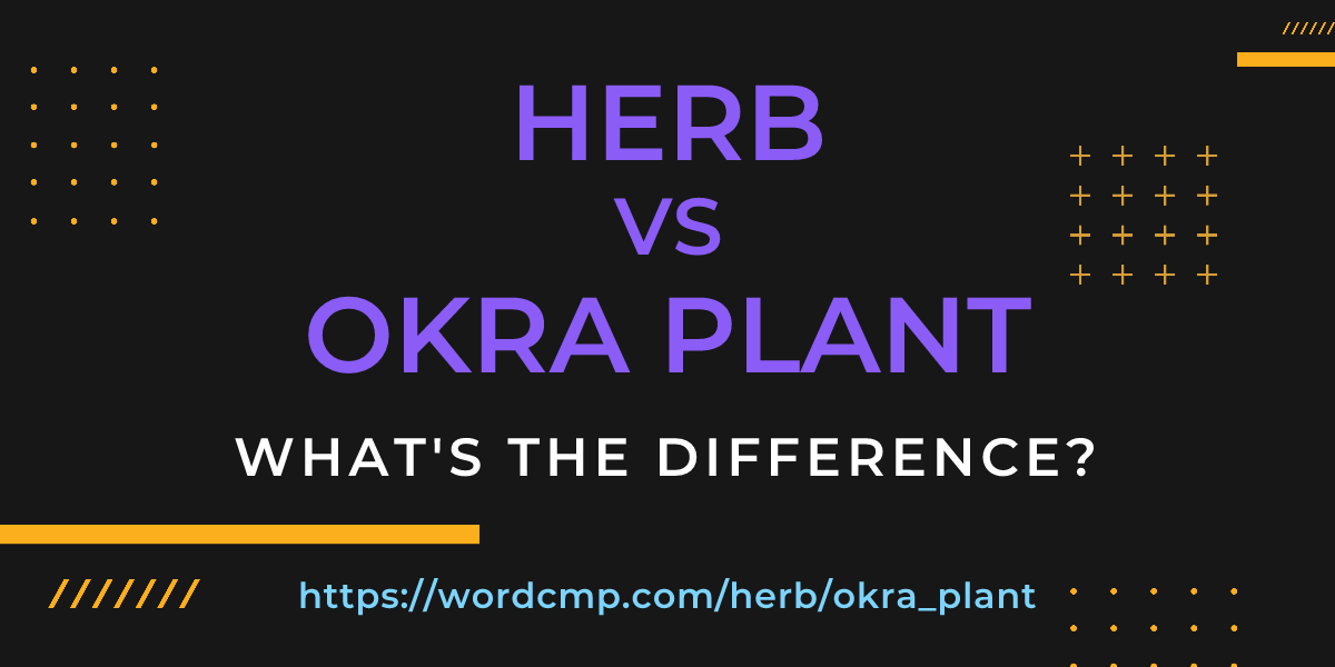 Difference between herb and okra plant
