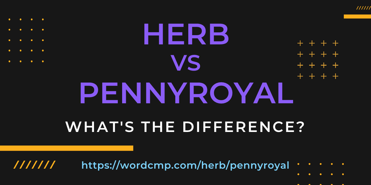 Difference between herb and pennyroyal
