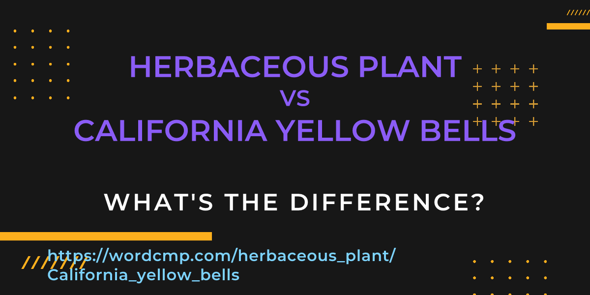 Difference between herbaceous plant and California yellow bells