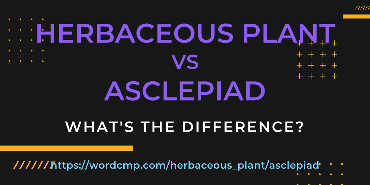Difference between herbaceous plant and asclepiad