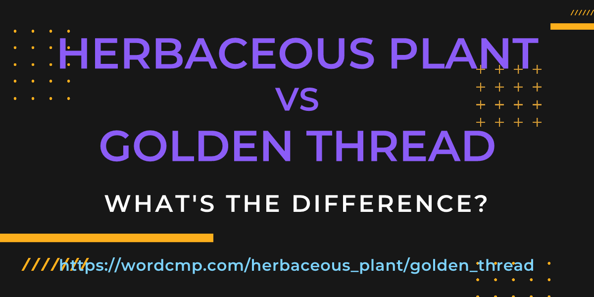 Difference between herbaceous plant and golden thread