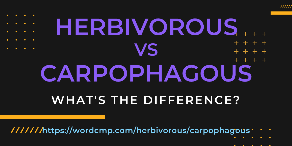 Difference between herbivorous and carpophagous