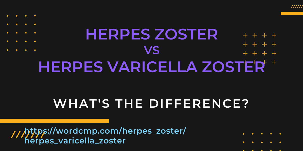 Difference between herpes zoster and herpes varicella zoster