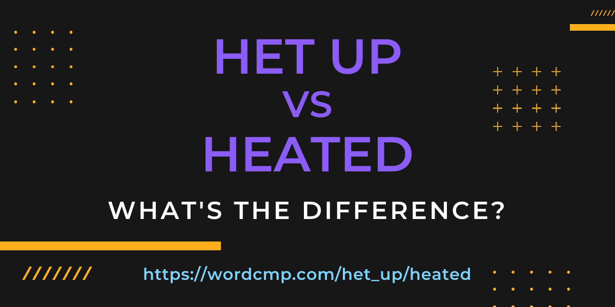 Difference between het up and heated