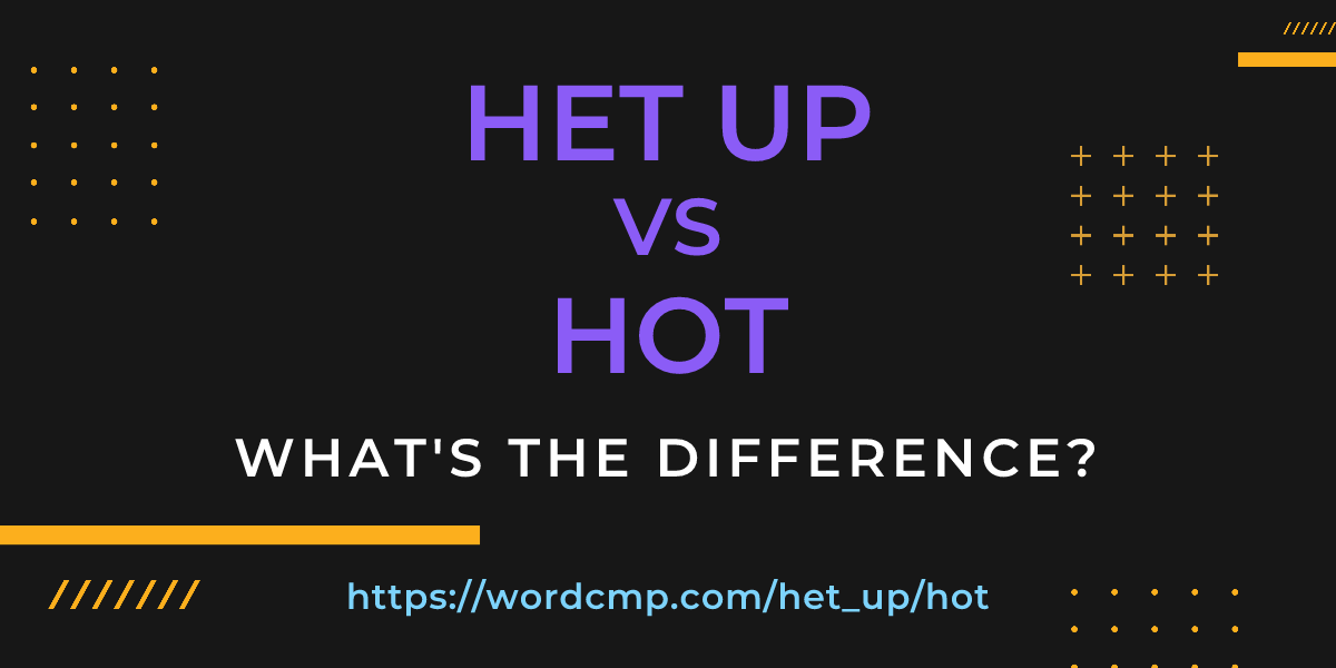 Difference between het up and hot