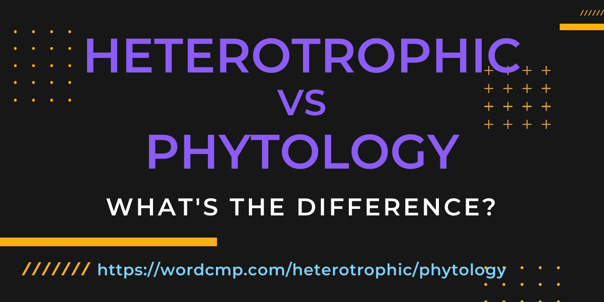 Difference between heterotrophic and phytology