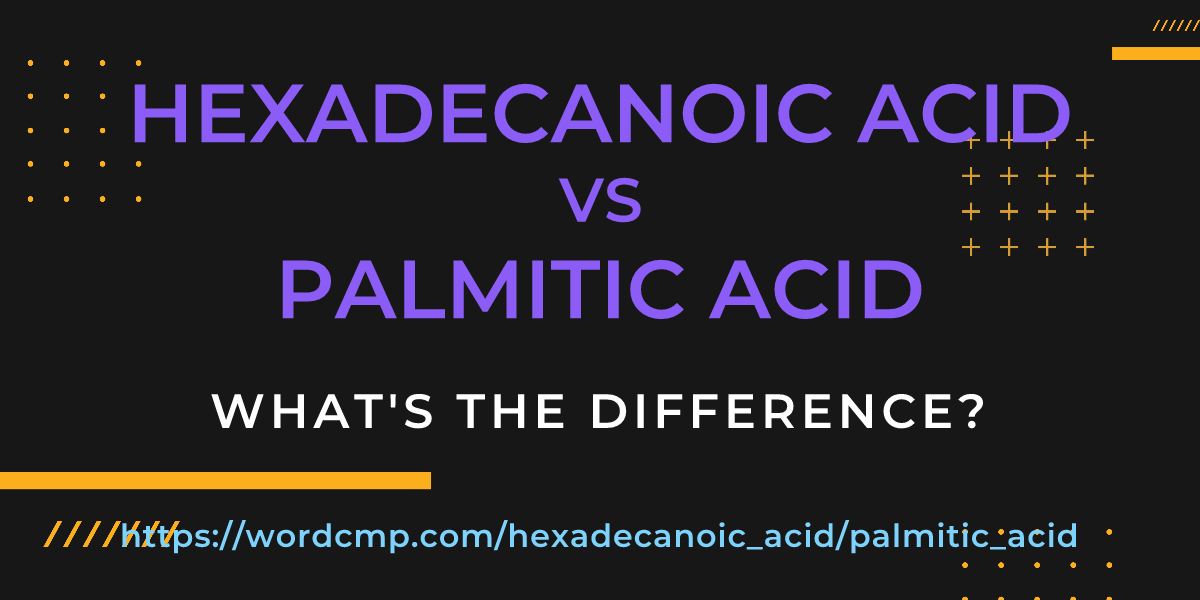 Difference between hexadecanoic acid and palmitic acid