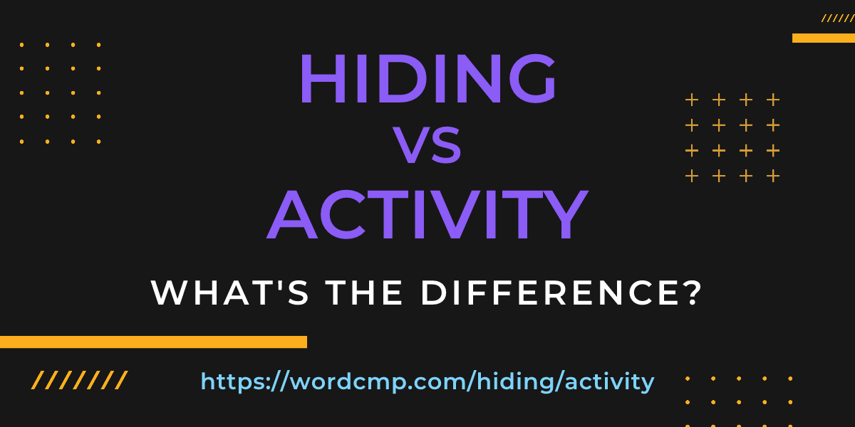 Difference between hiding and activity
