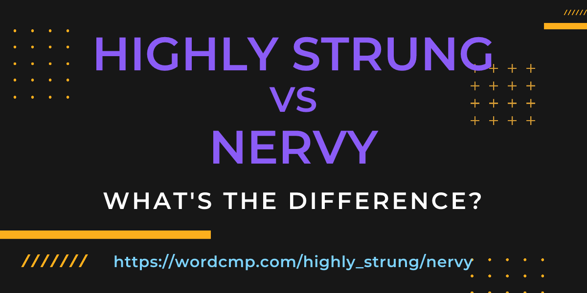 Difference between highly strung and nervy